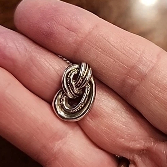 Tiffany & Co. Silver And 18 Kt Gold Infinity Knot Necklace - Picture 4 of 4